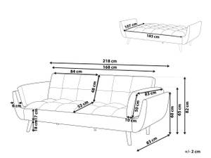 Canapé convertible ASBY Vert - Chêne clair