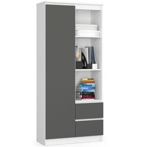 Bibliothèque de bureau R11 1T 2S CLP Graphite - Gris - Blanc