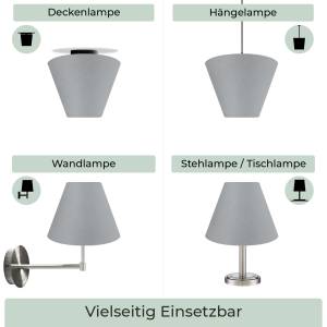 Lampenschirm Premium I Grau - 10 x 18 x 25 cm
