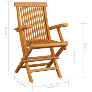 Chaise de jardin Marron - Bois/Imitation - En partie en bois massif - 60 x 89 x 55 cm