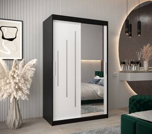 Armoire à portes coulissantes york 2 Noir - Blanc - Largeur : 120 cm - 2 porte