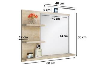Badspiegel mit LED Beleuchtung ablage Eiche Sonoma Dekor