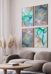 Aquarell Gold Poster Set Papier - 70 x 50 x 70 cm