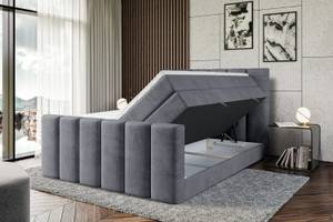 Boxspringbett BOXI1-Z KING Steingrau - Breite: 160 cm