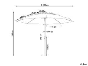 Parasol droit BIBIONE Beige - Noir - Crème