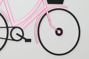 3D Acryl Wandbild Mein Fahrrad und Ich Schwarz - Pink - Glas - Kunststoff - 50 x 70 x 3 cm