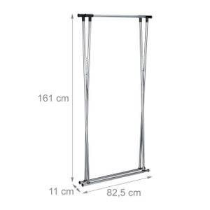 Portant à vêtements extensible en métal Argenté - Métal - Matière plastique - 135 x 139 x 95 cm