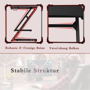 Gaming Tisch Shields Schwarz - Holzwerkstoff - Metall - 115 x 75 x 60 cm