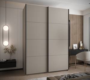 Armoire Lux 1 Beige - Noir - Largeur : 170 cm