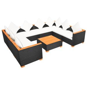 Gartenmöbel-Set Schwarz - Metall - Polyrattan - 74 x 29 x 74 cm