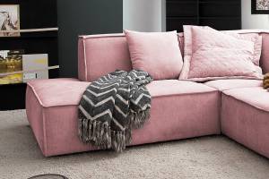 Ecksofa SAMU Stoff Pink - Ecke davorstehend rechts