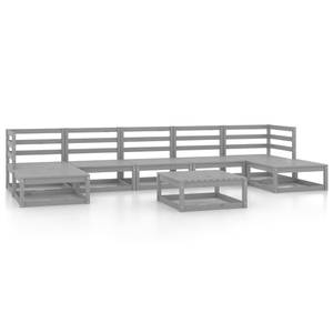 Garten-Lounge-Set (8-teilig) 3009737-1 Grau - Massivholz - Holzart/Dekor - 70 x 30 x 70 cm