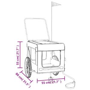 Fahrradanhänger Hund 3028772-2 Rot - 69 x 74 x 135 cm