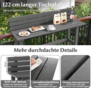 Bartisch ZB33649SD Grau - Kunststoff - 39 x 136 x 122 cm