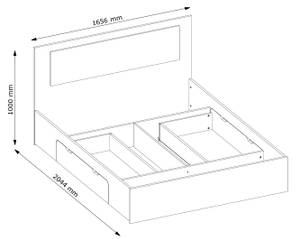 Doppelbett FINO Grau - Breite: 166 cm - Ohne Lattenrost