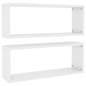 Étagère murale (lot de 2) 3016486-1 Blanc crème brillant - 15 x 23 x 60 cm - Nombre de pièces dans le lot : 2