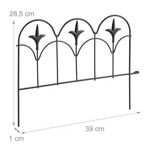 Beeteinfassung zum Stecken 4-teilig Schwarz - Metall - 39 x 29 x 1 cm