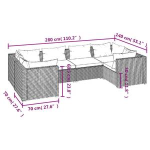 Garten-Lounge-Set (6-teilig) 3013633-19 Anthrazit - Grau