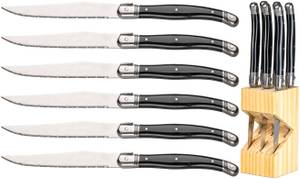 Steakmesser Laguiole 6er Set Schwarz - Kunststoff - 2 x 2 x 24 cm