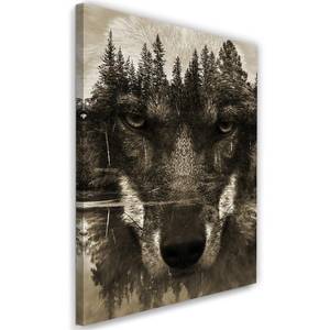 Leinwandbilder Wolf Wald NaturTiere 60 x 90 cm