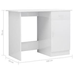 Bureau Blanc - Bois manufacturé - Bois massif - 100 x 76 x 100 cm