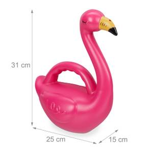 Gießkanne Flamingo 2er Set Pink - Kunststoff - 25 x 31 x 15 cm