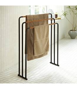 Porte serviettes en métal 3 barres Noir - Métal - 19 x 83 x 70 cm