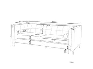 3-Sitzer Sofa AVALDSENES Smaragdgrün - Grün - Silber