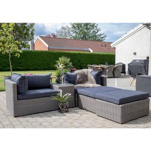 Loungeset Rosino Grau - Rattan - 158 x 65 x 190 cm