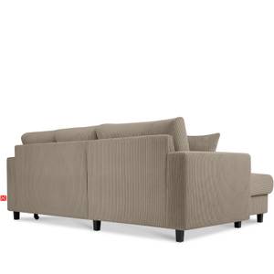 Ecksofa EGRET Beige - Armlehne beidseitig montierbar - Ecke davorstehend links - Ottomane davorstehend links