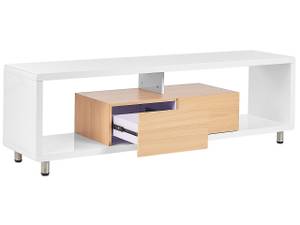 Meuble TV KNOX Marron - Blanc - Bois manufacturé - 159 x 50 x 39 cm