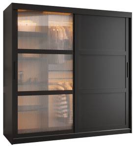 ARMOIRE À PORTES COULISSANTES FLUTES Largeur : 180 cm - Noir