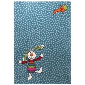 Kinderteppich Rainbow Rabbit Blau - Kunststoff - 80 x 13 x 150 cm