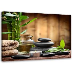 Wandbild Zen Spa Bambus Steine 90 x 60 cm