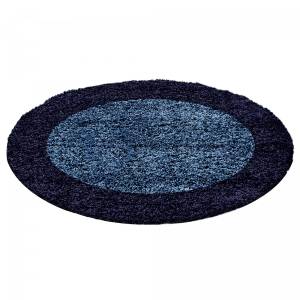 Tapis shaggy BORDURE ⌀120 bleu Bleu - 120 x 120 cm