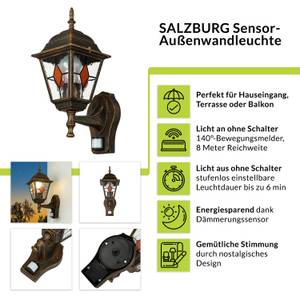 Wandlampe SALZBURG Kupfer - Graumetallic - Grün - Silber / Grau - Silbergrau - 15 x 37 x 20 cm