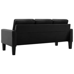 3-Sitzer-Sofa Schwarz Kunstleder Schwarz