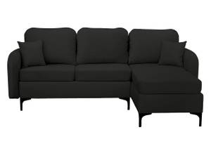 Ecksofa Venice Schwarz - Ecke davorstehend rechts