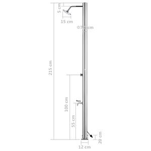 Gartendusche 3007872 Grau - Tiefe: 110 cm