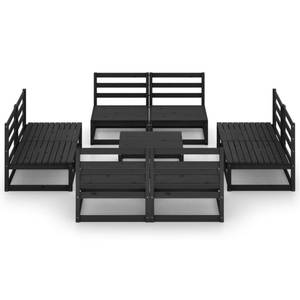 Gartenmöbel Set 3009870-1 (9-teilig) Schwarz - Massivholz - Holzart/Dekor - 70 x 67 x 70 cm