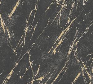 Casual Living - Tapete Marmoroptik Schwarz - Gold - Kunststoff - Textil - 53 x 1050 x 1 cm