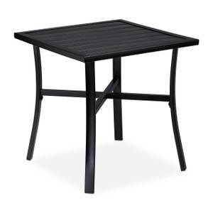 Table de jardin robuste noire Noir - Métal - 46 x 46 x 46 cm