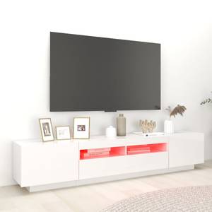 TV-Schrank mit LED-Leuchten D675 Hochglanz Weiß