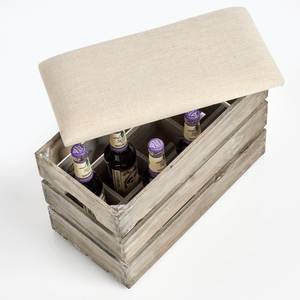 Hocker aus Holz + Stauraum für Flaschen Grau - Massivholz - 20 x 29 x 40 cm