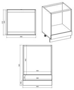 Küchenzeile BONN 6 (Vollauszug R) Grau - Holzwerkstoff - 270 x 208 x 50 cm