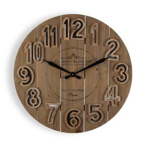 Dekorative Wanduhr Tanbar Braun - Holzwerkstoff - 60 x 60 x 6 cm