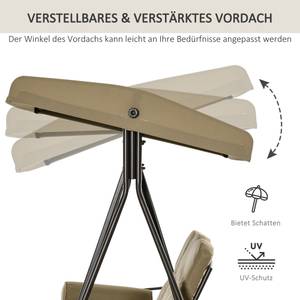 Hollywoodschaukel 3-Sitzer 84A-069TN Grün - Metall - 206 x 183 x 116 cm