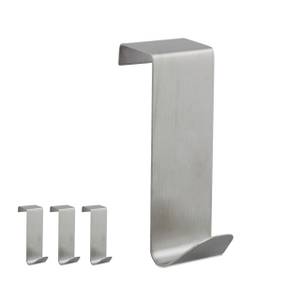 Türhaken Edelstahl 4er Set Silber - Metall - 3 x 7 x 5 cm