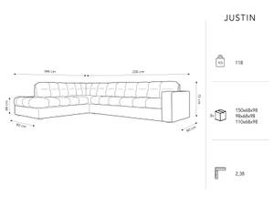 Ecksofa JUSTIN 5 Sitzplätze Schwarz