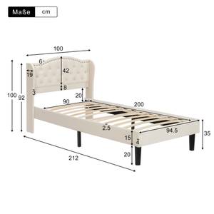 Polsterbett Emylia Breite: 100 cm